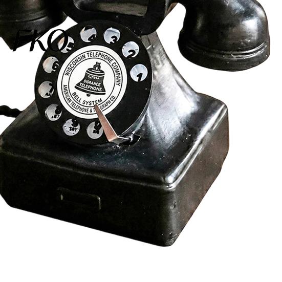 Hars Telefoon Figuurtje Oude Telefoon Ornamenten, Mini Retro Bureau Telefoon, Vintage Klassiek Ouderwets Beeldje Vaste Lijn Decoratief Nostalgisch Huis