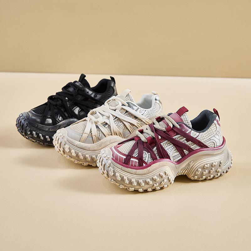 Ins Korean Version of the New Dad Shoes Girl 2025 Autumn Student Running Sports Thick Sole Height Increase Casual Street Shot M-91
