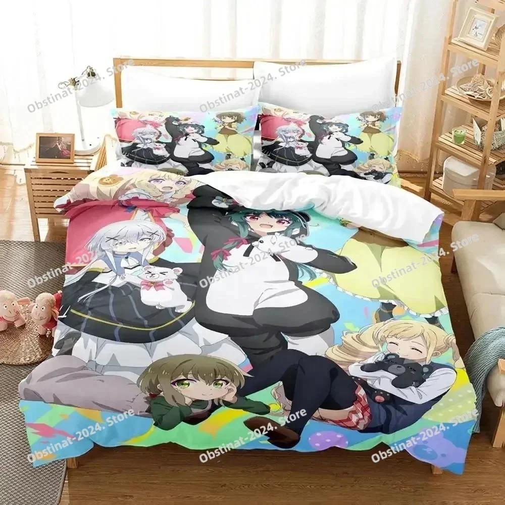 Anime Kuma Kuma Kuma Bear Bedding Set Printed Single Comforter Quilt Bed Cover Duvet Cover Pillow Case 3 Pieces Kids Adult Size