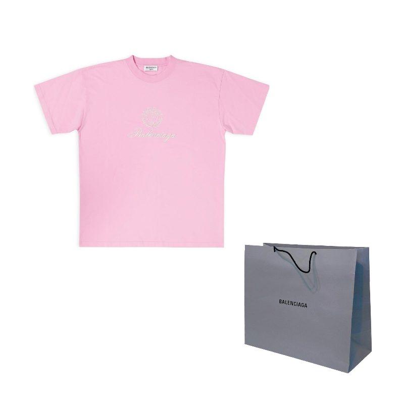 Balenciaga Chinese Valentine's Day Drop Shoulder Sleeve T Shirt Women's Pink 612965TMVL45504