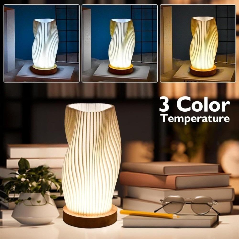 3 Color 3D Pleated Table Lamp Dimmable Bedside Lamp INS Minimalist LED Desk Lamp Card Seat