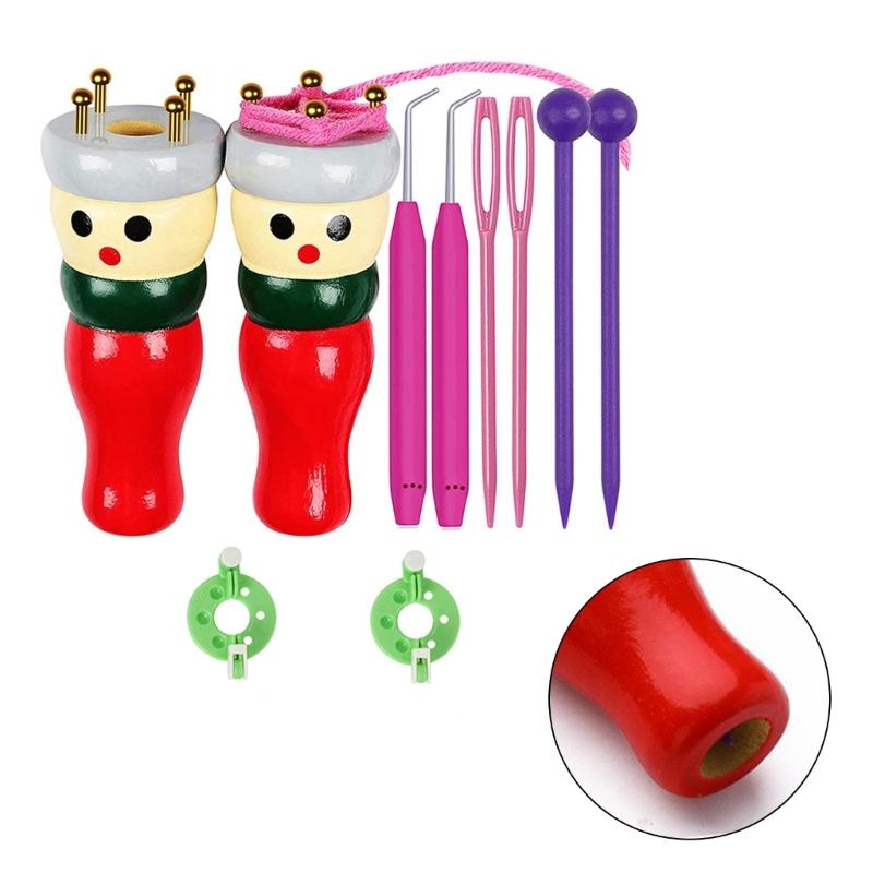 Knitting Tool Set Wooden Knitted Doll Set Knitting Toy Craft Set Easy To Use for Making Bracelets Necklaces