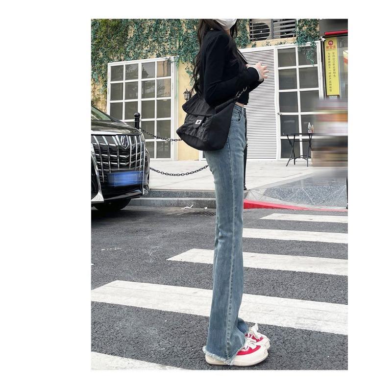 High-waisted Pants Slim Stretch Flared Retro Floor Pants