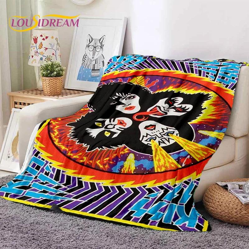 Kiss Rock Heavy Metal Band Gene Paul Soft Flannel Blanket for Bed Bedroom Sofa Picnic,Throw Blanket for Outdoor Leisure Nap Gift
