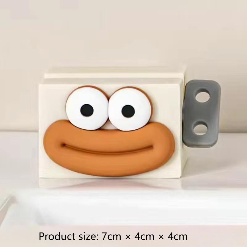 1/2 ks Ruční dávkovač zubní pasty s ovládáním jedním dotykem a roztomilým designem usměvavé tváře - Hygienický systém páky s jednosměrným tokem, Kompaktní