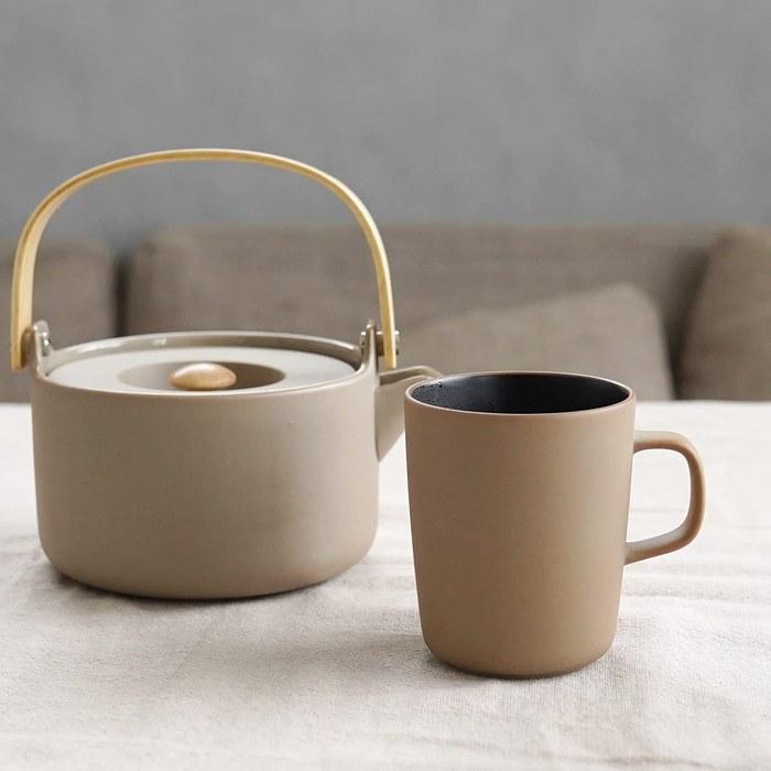 [Marimekko] Oiva Mug 250ml Women's 52_1_52209470212 Brown x Black Brown/Black