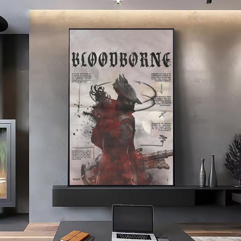 

Dark Hunter B-Bloodborne Game Poster HD art самоклеящаяся водонепроницаемая стена для дома, гостиной, спальни, бара, эстетическое украшение 21cm×30cm NoFrame