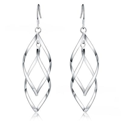 Посріблені сережки модні та модні срібні сережки Basho S925 з китицями подвійної крутини