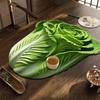 2-Pack Cabbage-Print Tea Coasters: Absorbent, Quick-Drying, Drainage Coasters; Diatomaceous Earth Tea Cup Coasters; Heat-Insulating Tea Coasters