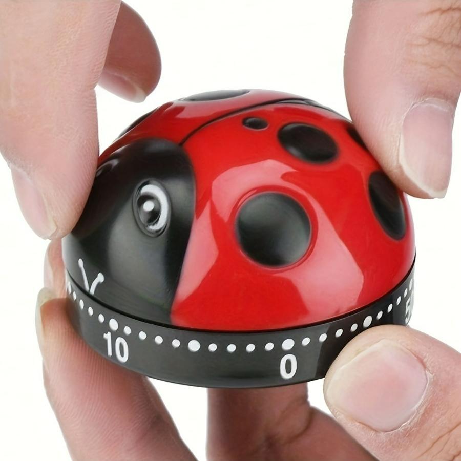 

60-Minute Mechanical Kitchen Timer, Loud Bell Sound, No Batteries Needed - Easy To Set, Ideal for Cooking and Time Management красный