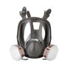 Full Face Silicone Gas Mask for Spray Painting, Chemical Pesticide Protection, Anti-Gas Filter, Wide View.