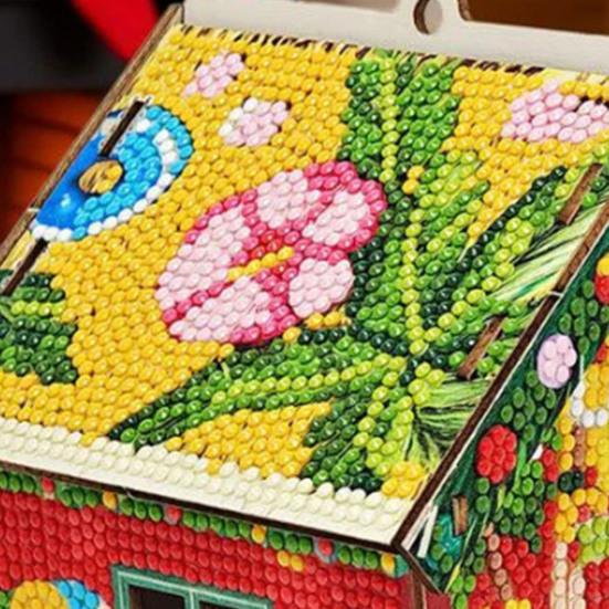 DIY Lebkuchenhaus Strass Malset Weihnachten 3D Strass Kunst Puzzle Hängeornament für Anfänger und Erwachsene Feiertagsdekoration