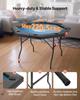 Foldable Poker Table, 8 Player 1220 mm Folding Casino Leisure Table with Padded Rails & Cup Holders, Octagonal Portable Game Tables with Felt & Metal