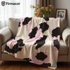 Pink Leopard Cartoon Anime Print Flannel Blanket Soft Warm Throw for Kids Bedroom Sofa Bed Christmas Office Car