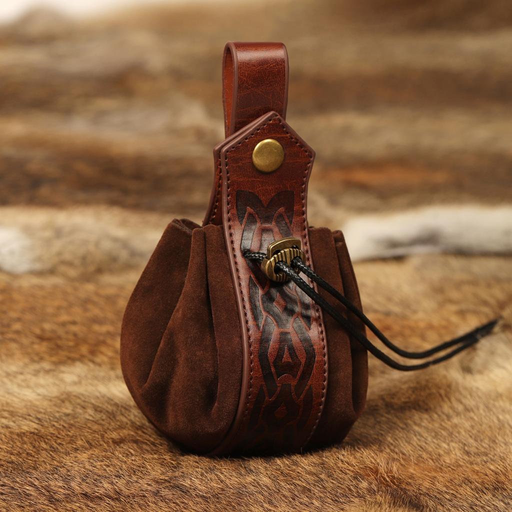 Viking-style Medieval Pouch That Can Be Hung On a Belt, Men's Coin Purse, High-quality Retro Waist Bag, Cool and Handsome Style