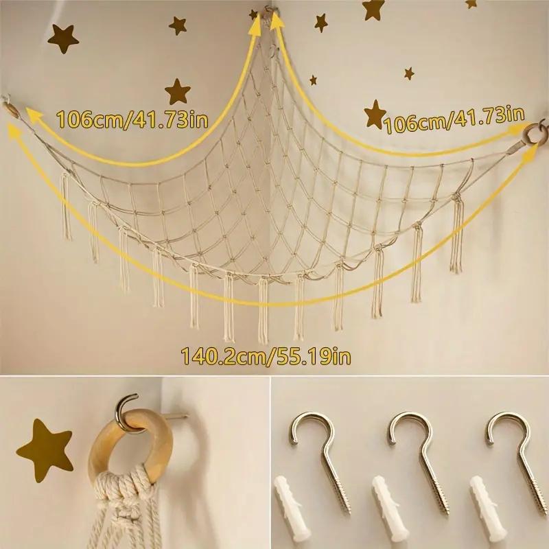 1 Stück Spielzeug-Hängematten Wand-Ecke Hängendes Aufbewahrungsnetz Organizer Gewebte Kinder Plüsch-Netz-Hängematte Baby-Tier-Seil-Hängematten-Tasche Baumwolle