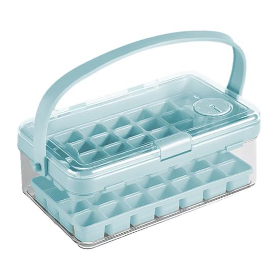 Eiswürfelform mit Schaufel und Druck-Release Große Kapazität Silikon-Eiswürfelform für Gefrierschrank BPA-Frei Lebensmittelqualität Stapelbarer Eiswürfelbereiter für die Küche