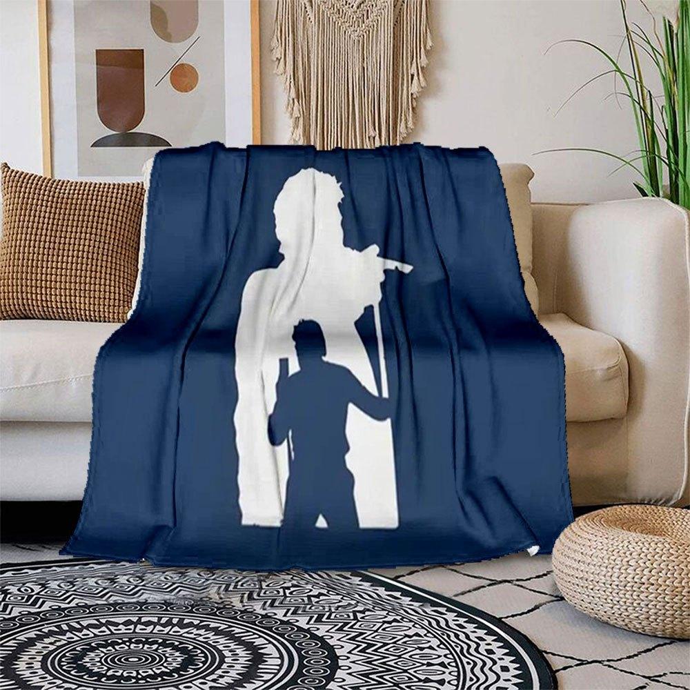 

Unique Shadow Silhouette Wall Art: Modern Home Decor Blanket Flannel Throw Blanket for Sofa, Bed, Travel, Camping, Office, Couch, Chair, An 150x180cm
