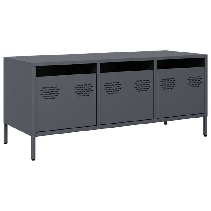 VidaXL Meuble TV anthracite 101,5x39x43,5 cm acier laminé à froid, support TV, buffet TV, armoire hifi, banc TV, armoire en 851228