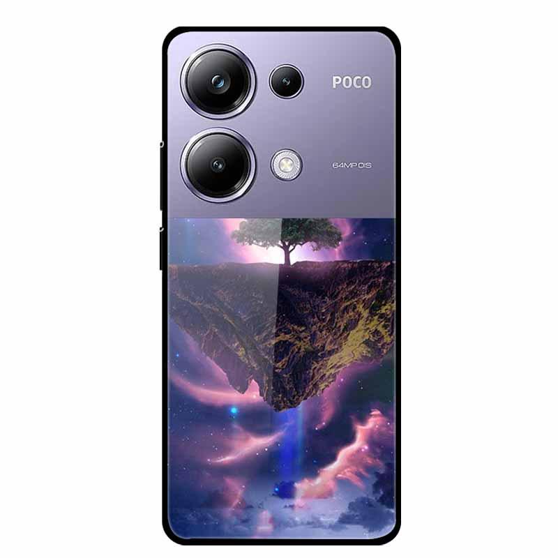 Colorful Aesthetic Tempered Glass Phone Case for Redmi 12 5G & POCO M6 PRO