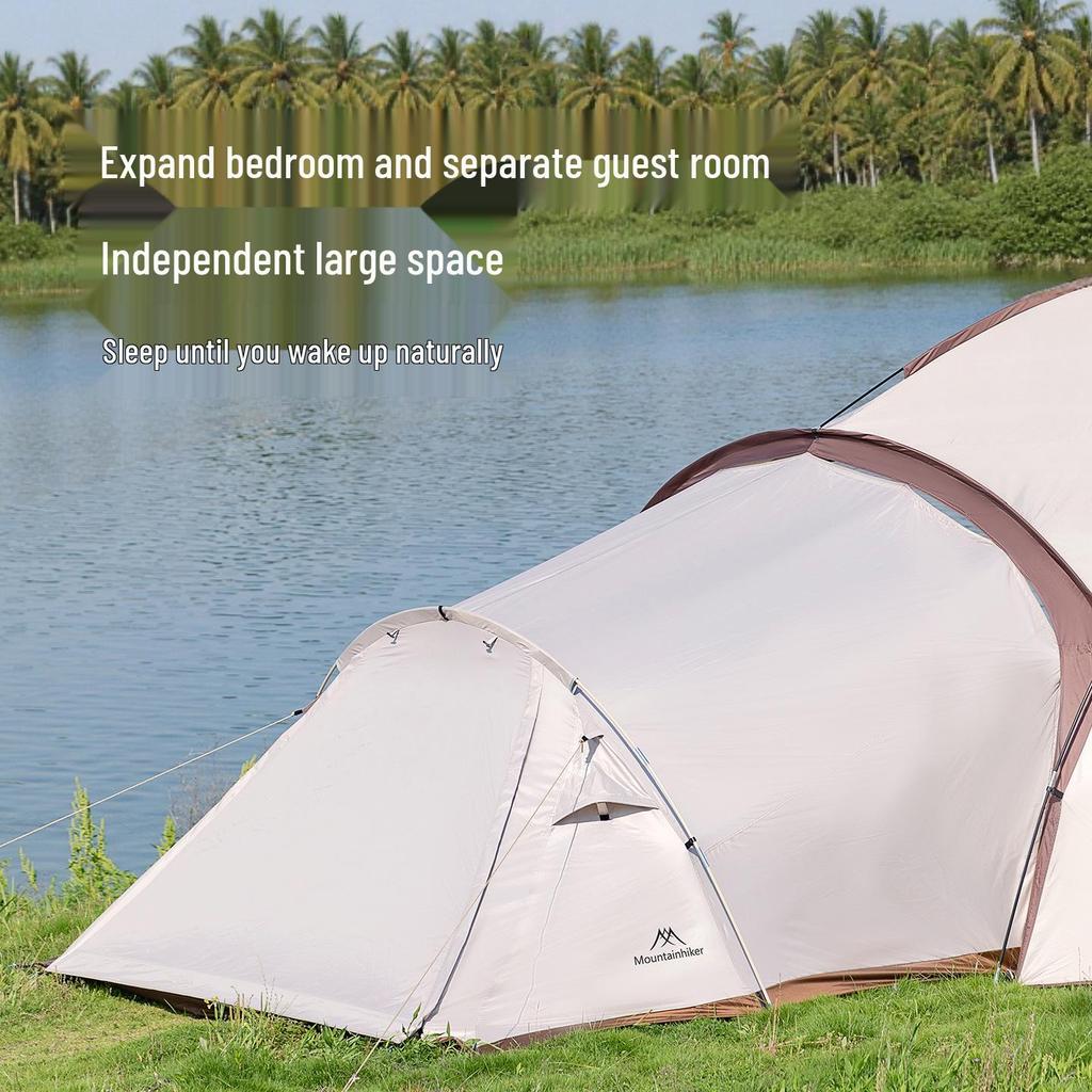 Outdoor Mountain Dome Tent with Large Bedroom Canopy for Multi-Person Camping and DIY Splicing