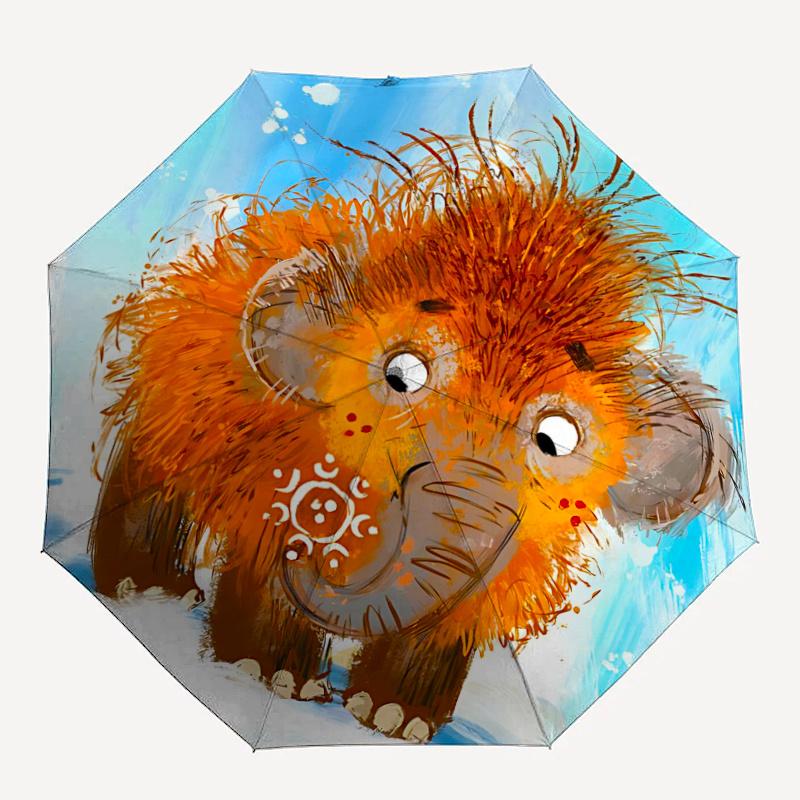 

1pc Polar Bear Cub One Umbrella a Plastic Hle, Compact Stylish, with a Vibrant Cartoon Pattern, Perfect Home, Travel