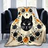 1pc Black Cat and Pumpkin Ideas Blanket  Soft and Cozy Home Decor Gift for Friend, Suitable for All Seasons, Living Room, Travel, Camping