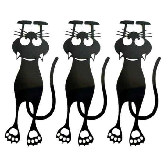 Creative Stationery Bookmarks Curious Cat Bookmark Funny Acrylic Book Clip Transparent Page Holder for Readers Book Lovers