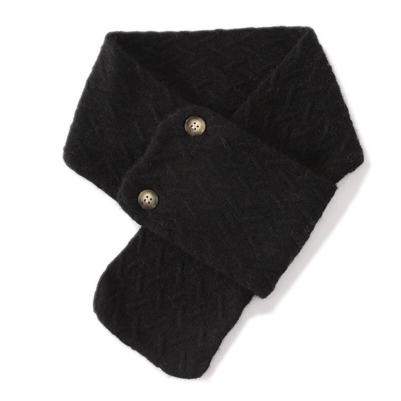 Unisex Kaschmirschal: Vielseitiger, warmer Wollstrick-Schlauchschal mit zwei Knöpfen zum Schutz des Halses bei kaltem Wetter