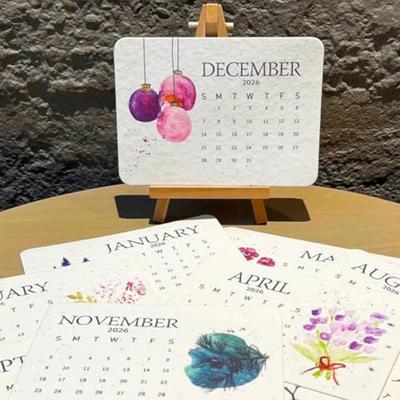 Plantable Seeds Paper Calendar 2026 Biodegradable Plantable Calendar with Wildflower Seeds Monthly Growable Planner