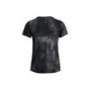 Under Armour Retro Logo Tie-Dye Comfortable Printed Crew Neck T-Shirt Women Tops Black 1383365-001