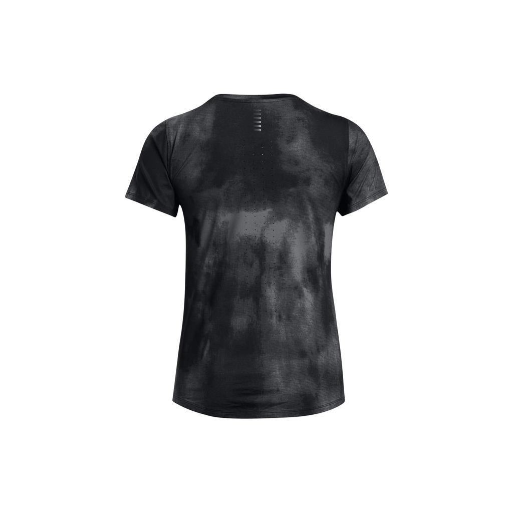 Under Armour Retro Logo Tie-Dye Comfortable Printed Crew Neck T-Shirt Women Tops Black 1383365-001