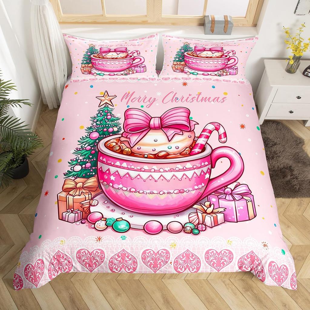 Christmas Candy Duvet Cover Set Comfortable Exquisite And Beautiful Bedding Decorations Suitable For Children Kids And Adults