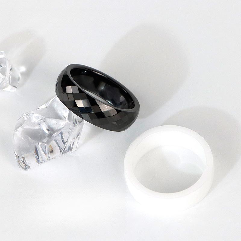 Rhombus Pattern Ceramic Ring DIY Wenwan Handheld Ring New Chinese Seiko Accessories Women