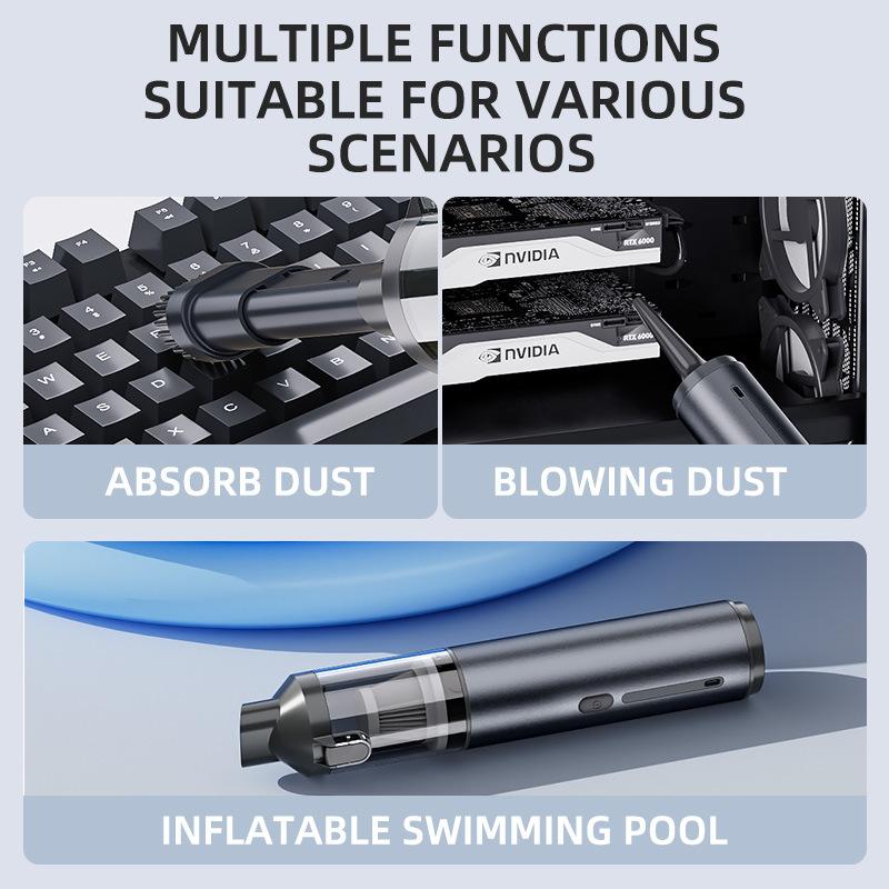Car vacuum cleaner handheld high-power dust removal large suction inflatable dual-purpose car mini brushless dust blower