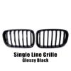 All Black Single Line Style Front Bumper Grilles For BMW X3 F25 2010-2013 Silver Diamonds Style Racing Double Slat Grills
