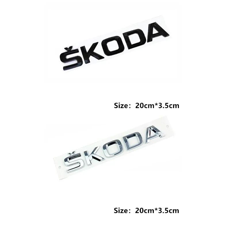 JBIW9 Car Rear Trunk Emblem Stickers Side Badge Accessories for Skoda 4x4 Logo Octavia A7 Tour RS Rapid Kodiaq Superb Kamiq Yeti Karoq