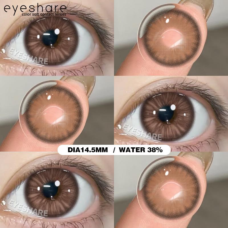 EYESHARE 1 Pair BUBBLE Gray Contact Lenses for Eyes Brown Natural Korean Softlens Beauty Eye Makeup Lens