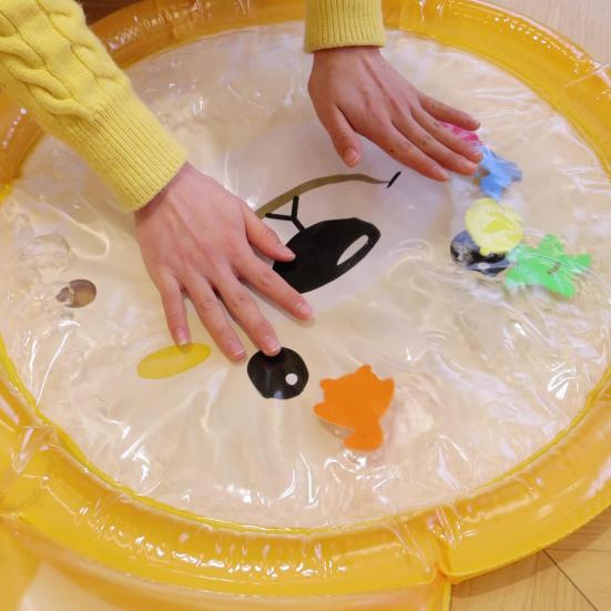 Inflatable Water Mat Pets Water Sensor Play for Babies Thickened Mat Press-to-Inflate Pad