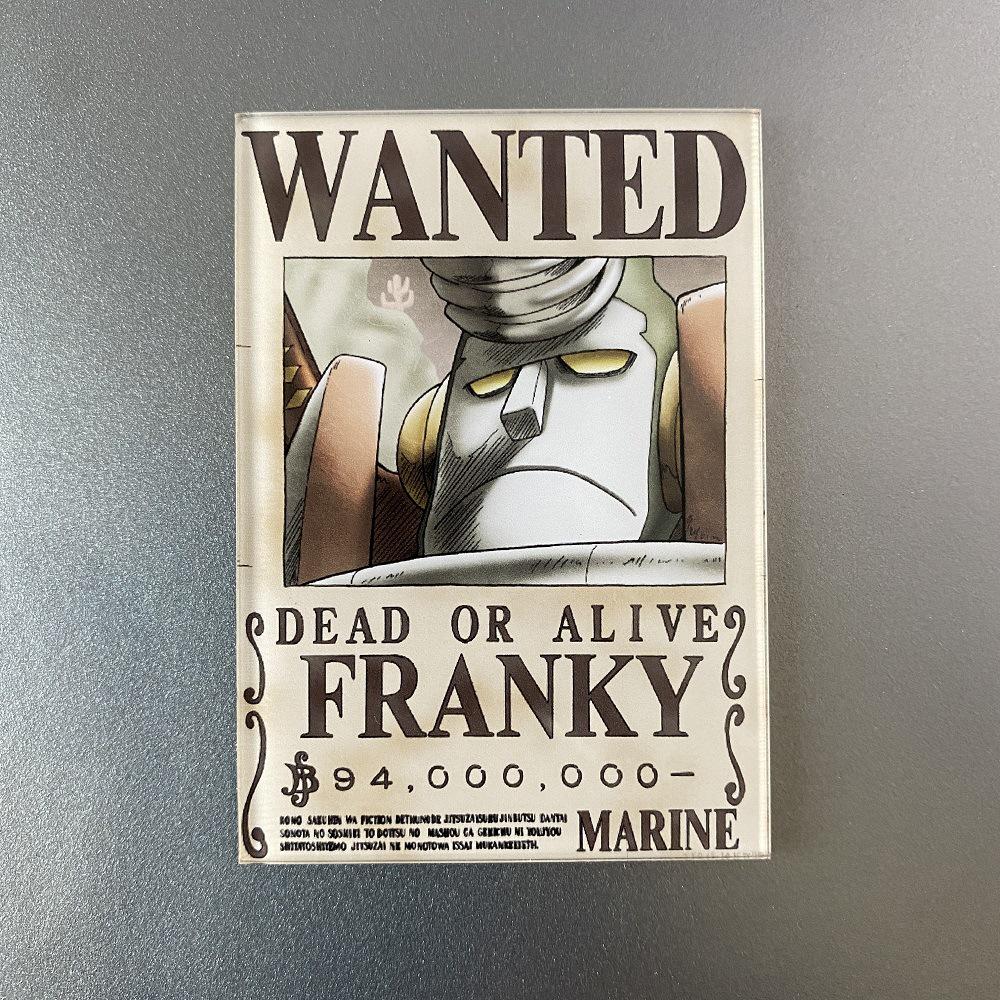 Kreativní magnet s plakátem Wanted z One Piece - Anime Kreslená Dekorace na ledničku & Samolepka na vzkazy