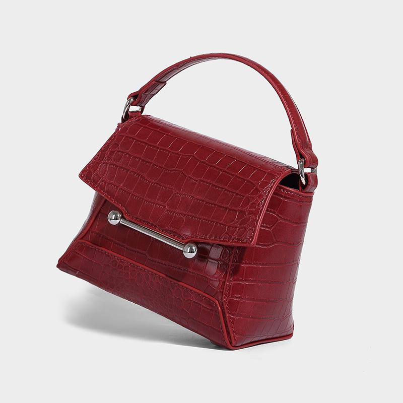 

Нишевый дизайн 2025 новая сумка из кожи с тиснением под крокодила в стиле легкой роскоши, высококлассная, универсальная, на одно плечо, через плечо, сумка-конверт красный
