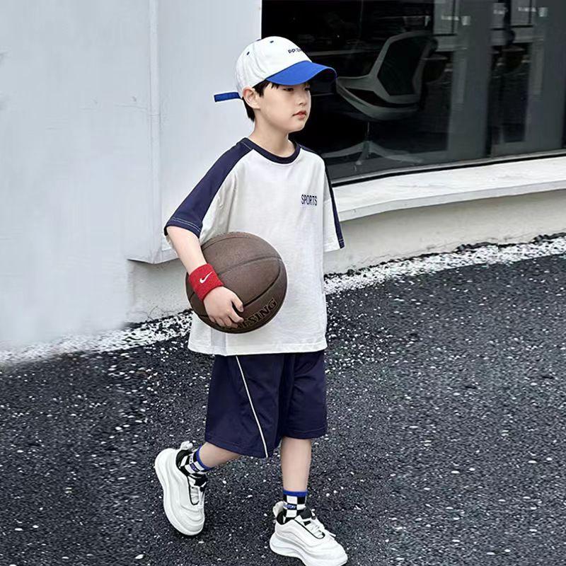 Boy s Fashion Thin Summer Suit Casual Sports Suit Basketball Suit 120cm синий