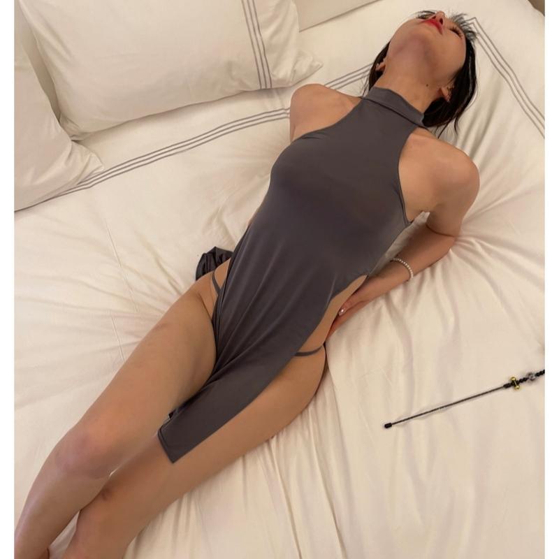 Sexy Cheongsam Babydoll Dress See Trough Chemises Undertøy Hot Sexy Dress Cosplay Game Costume for kvinner