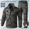 Unisex Spring/Autumn Camouflage Workwear Suit - Elastic, Anti-scalding, Wear-resistant Cotton for Welders and Auto Repair