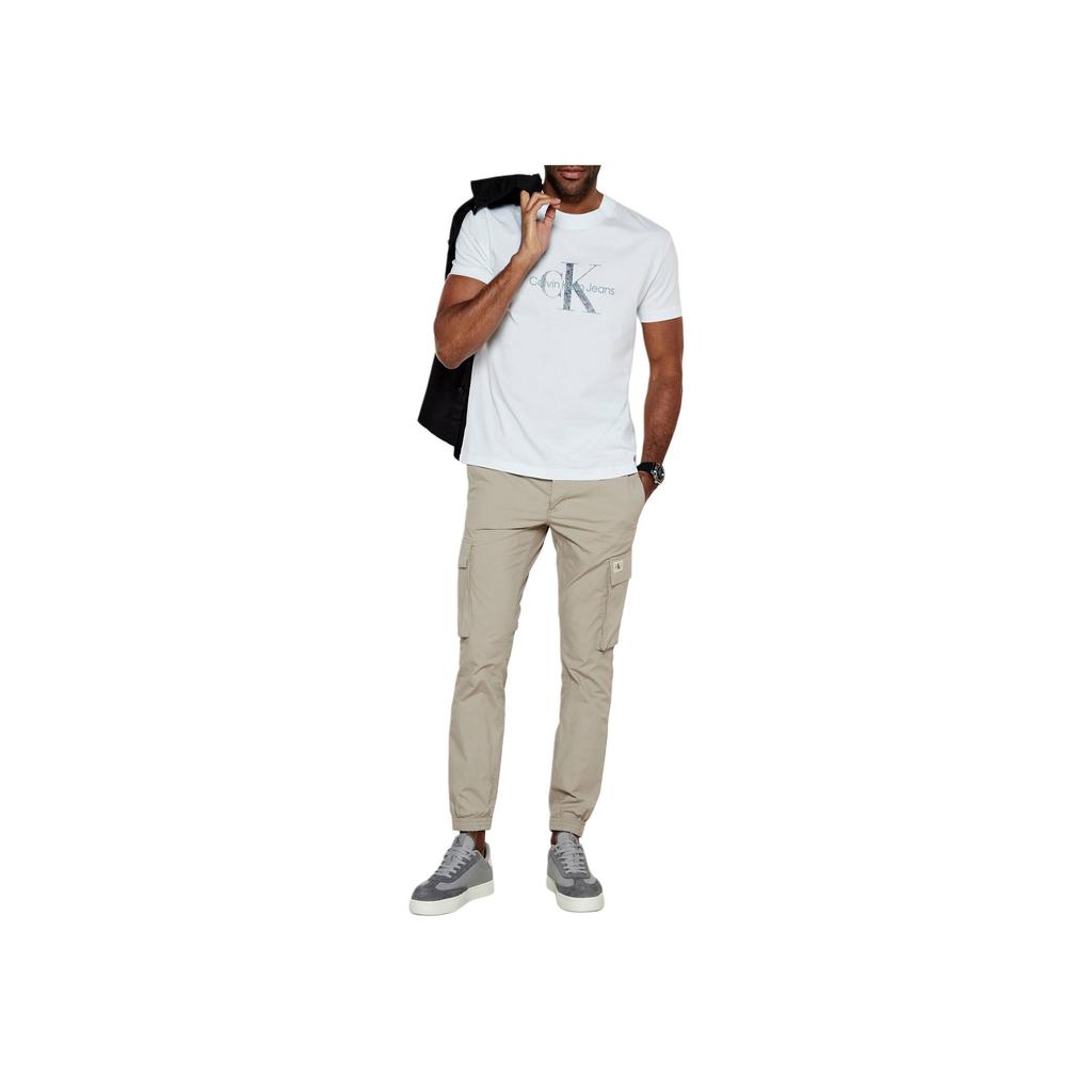 Calvin Klein Round Neck Short Sleeve Letter T-Shirt Men Tops White J30J327086-YAF