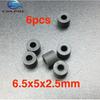 6pcs 6.5*5*2.5mm Wheel Shock Absorber Press Belt Pulley  Pinch Roller for Cassette Deck Tape Recorder