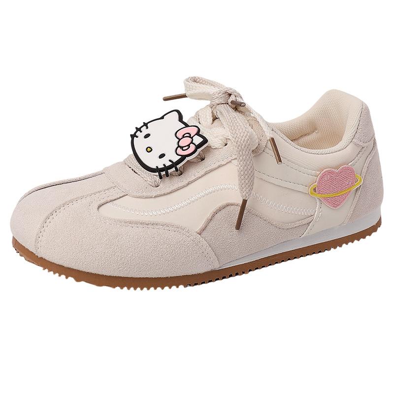 Cartoon cute Hello Kitty sports training shoes autumn and winter retro versatile simple commuter girls casual shoes single shoes
