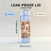 1PC Teddy Bear Stuffed Toy Group Print 750ml Color Plastic Sports Water Bottle Leakproof Flip Straw Lid Suitable for Sports Office Home Use