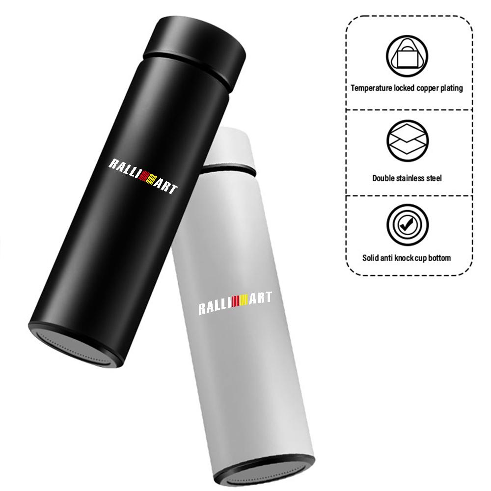Car Badge Leak Proof Travel Thermo Mug Double Stainless Steel Smart Thermos Bottle For Mitsubishi Ralliart Lancer Pajero 4 Cross