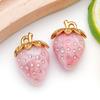 2pcs Stainless Steel 3D Stereoscopic DIY Jewelry Accessories Keychain Necklace Pendant Pendant Cherry Strawberry Craft Supplie